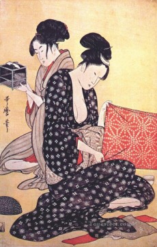  Dresses Works - women making dresses 1 Kitagawa Utamaro Ukiyo e Bijin ga